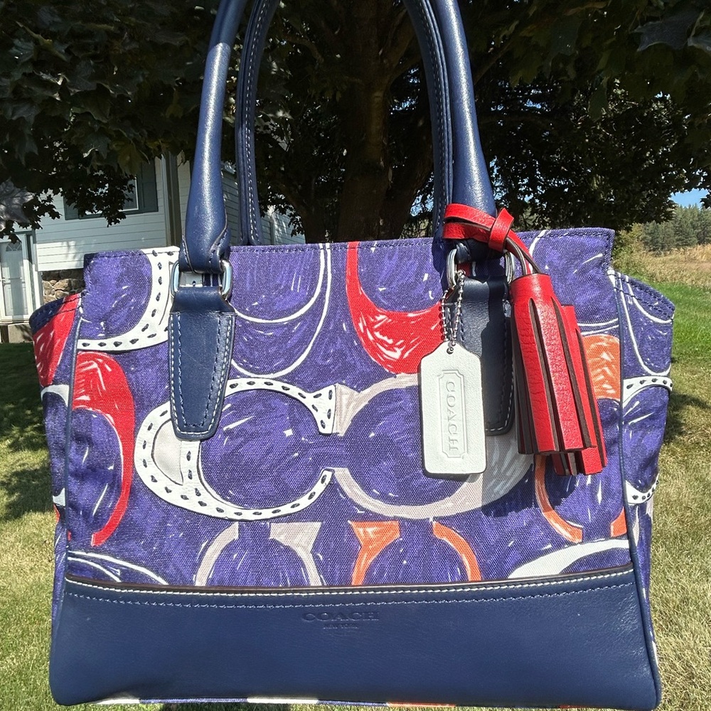 COACH Candace Legacy Heritage Scribble C & Leather Carryall w/Matching Wallet - Picture 7 of 17